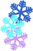 blue and purple snowflakes