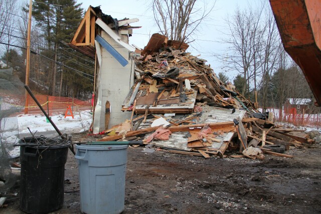 Ernie's garage - only the front wall left