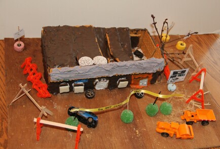 Ernie's gingerbread house from above